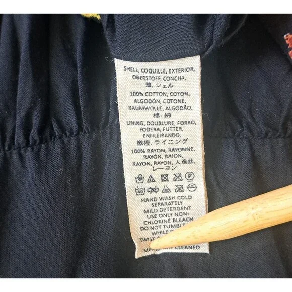 Free People Oh Baby Babydoll Dress XS Black Floral Cotton Sleeveless Summer Boho - Picture 9 of 10